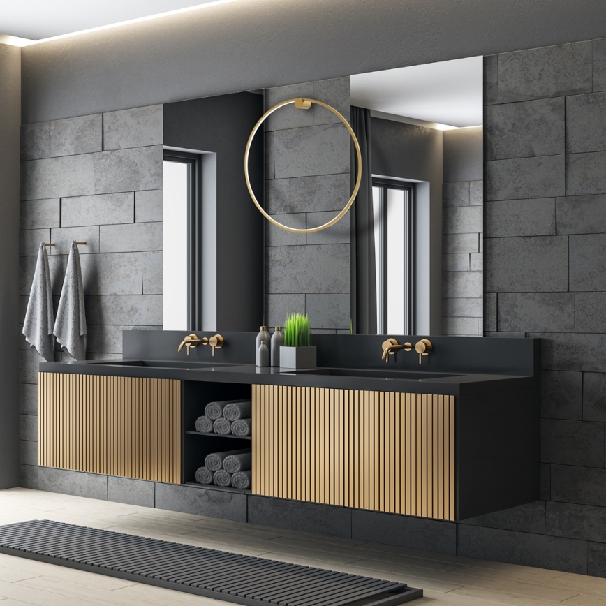 LED Wall light SATURNO LED/46W/230V d. 80 cm IP44 gold