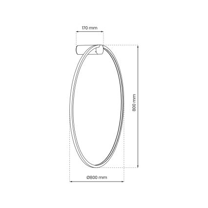LED Wall light SATURNO LED/46W/230V d. 80 cm IP44 gold