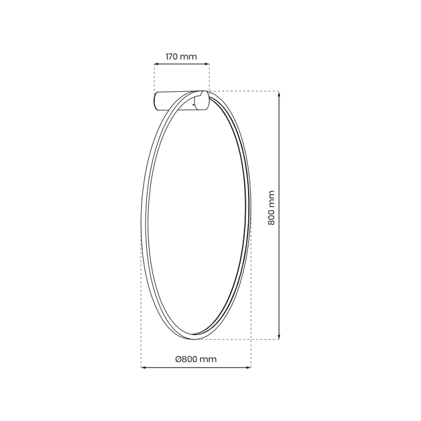 LED Wall light SATURNO LED/46W/230V d. 80 cm IP44 gold
