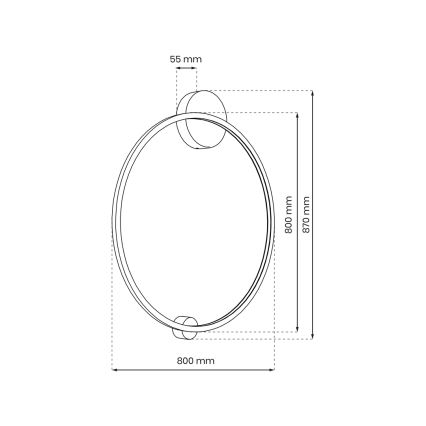 LED Wall light SATURNO LED/46W/230V d. 80 cm IP44 gold
