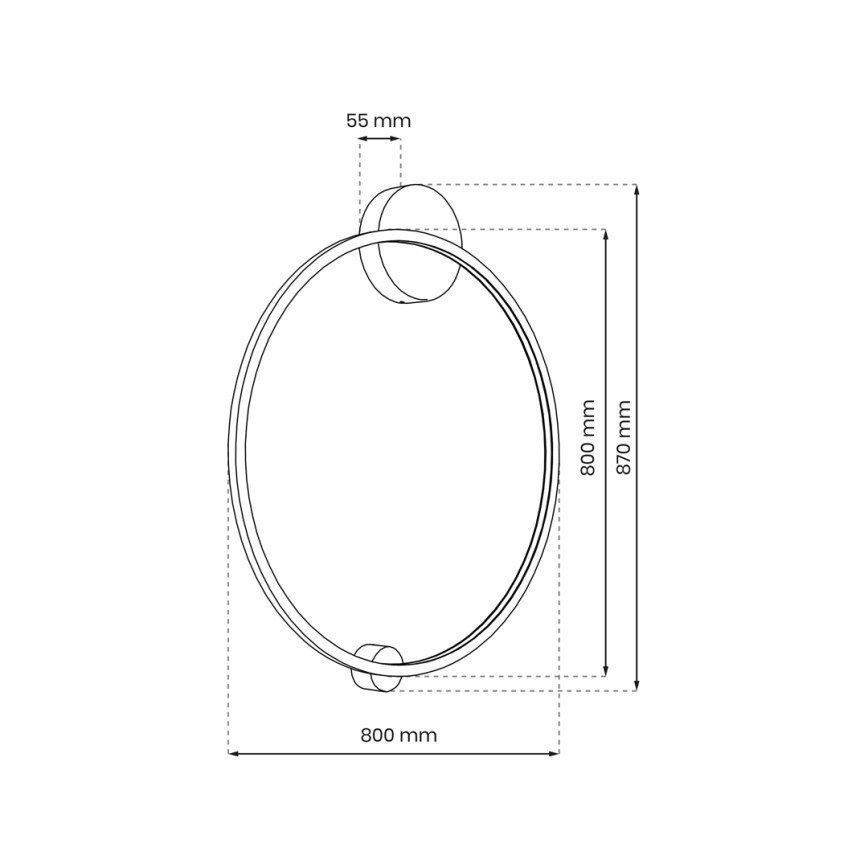 LED Wall light SATURNO LED/46W/230V d. 80 cm IP44 gold