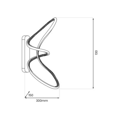 LED Wall light TESORO LED/15W/230V black