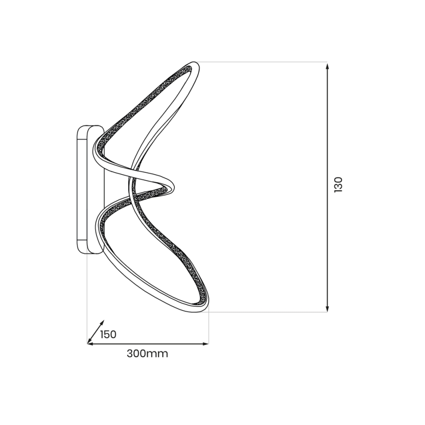 LED Wall light TESORO LED/15W/230V black