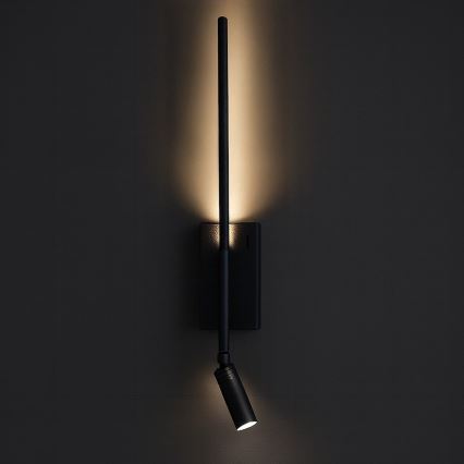 LED Wall Light TORCH LED/6W/230V + LED/3W Black