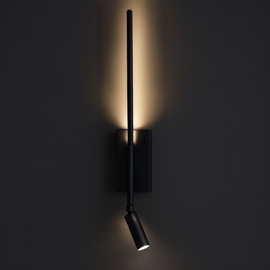 LED Wall Light TORCH LED/6W/230V + LED/3W Black