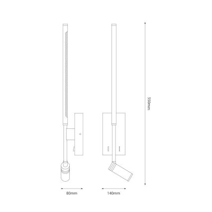 LED Wall Light TORCH LED/6W/230V + LED/3W White