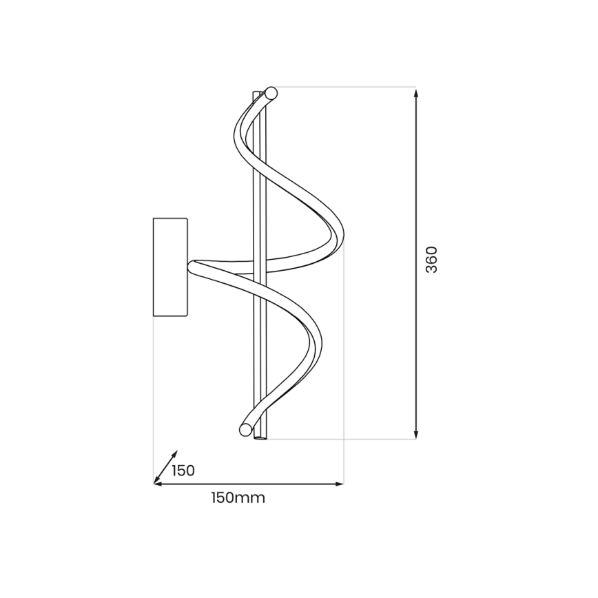LED Wall light TWIST LED/12W/230V black