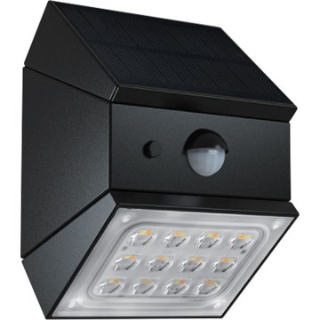 LED Wall-Mounted Solar Light with Sensor LED/2,5W/3,7V 3000/4000/6000K IP65 1200 mAh Black