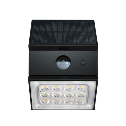 LED Wall-Mounted Solar Light with Sensor LED/2,5W/3,7V 3000/4000/6000K IP65 1200 mAh Black