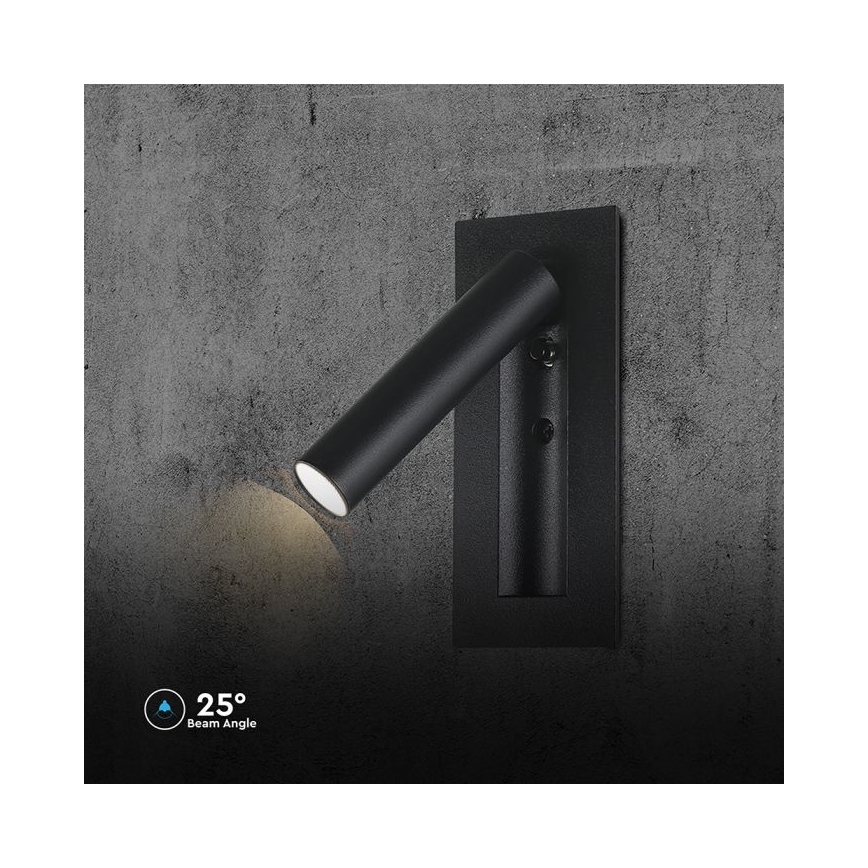 LED Wall-Mounted Spotlight LED/2W/230V 3000K Black