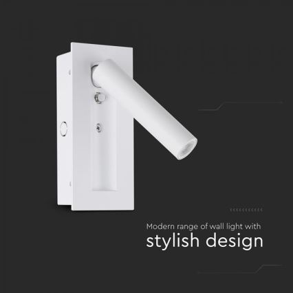 LED wall-mounted spotlight LED/2W/230V 3000K white