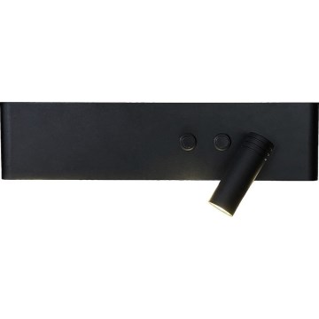 LED wall-mounted spotlight RESORT LED/10W/230V + LED/3W, black, right-hand