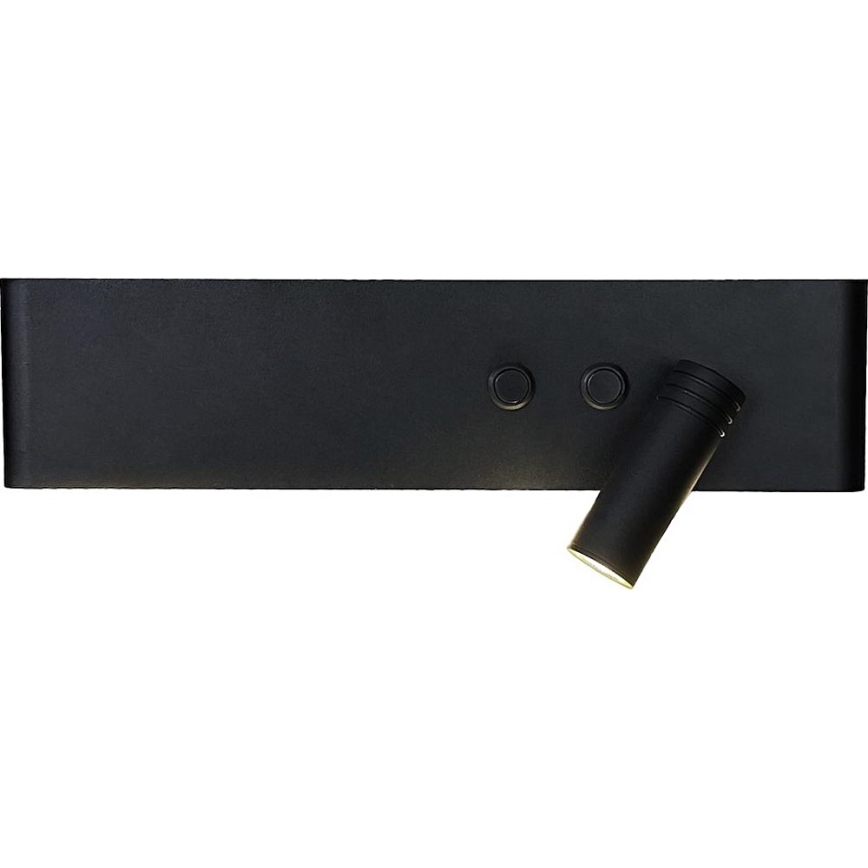 LED wall-mounted spotlight RESORT LED/10W/230V + LED/3W, black, right-hand