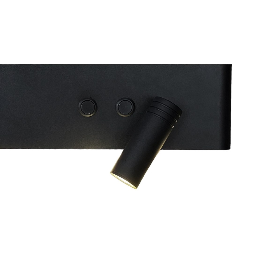 LED wall-mounted spotlight RESORT LED/10W/230V + LED/3W, black, right-hand