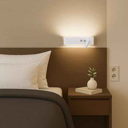 LED wall-mounted spotlight RESORT LED/10W/230V + LED/3W white right