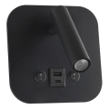 LED Wall-Mounted Spotlight with USB Port LED/8W/230V 3000K Black