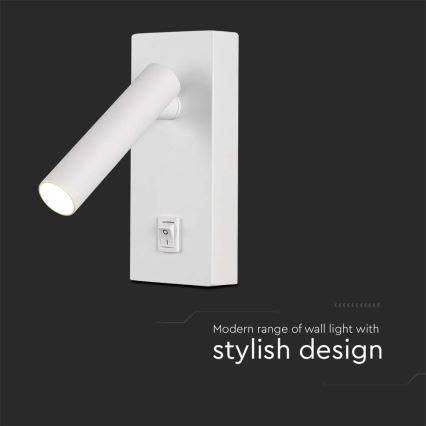 LED Wall spotlight with switch LED/2W/230V 3000K white