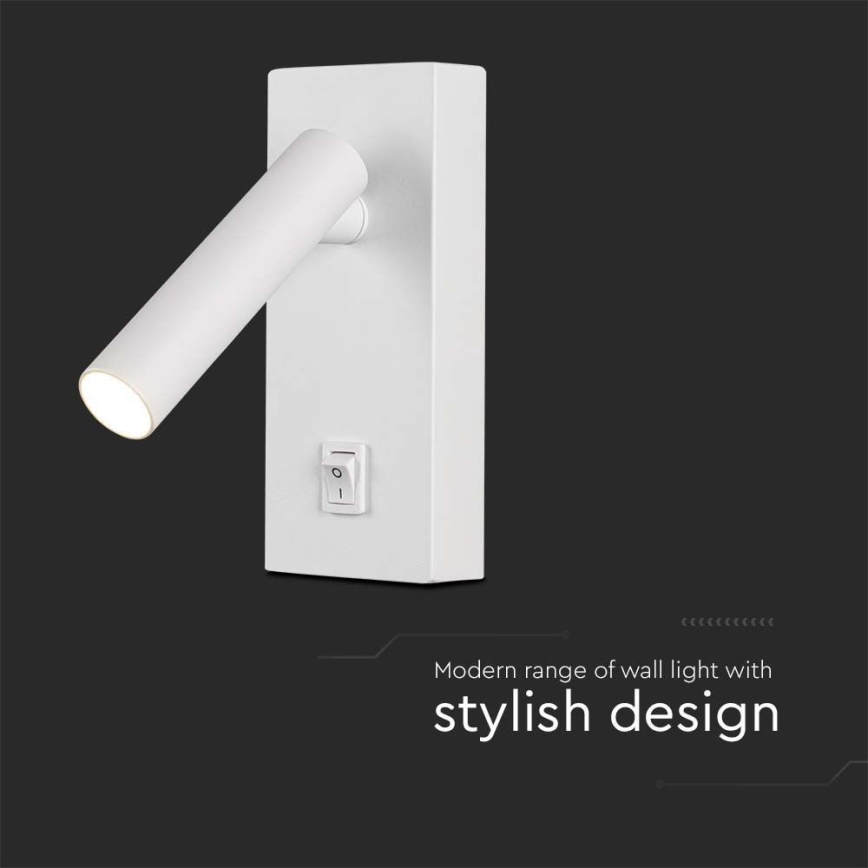 LED Wall spotlight with switch LED/2W/230V 3000K white