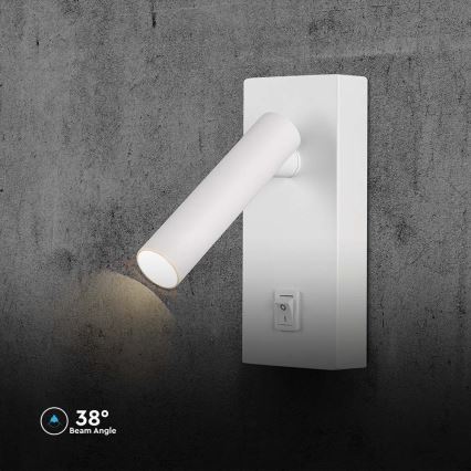 LED Wall spotlight with switch LED/2W/230V 3000K white