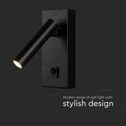 LED Wall spotlight LED/2W/230V 4000K black