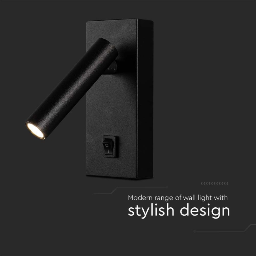 LED Wall spotlight LED/2W/230V 4000K black