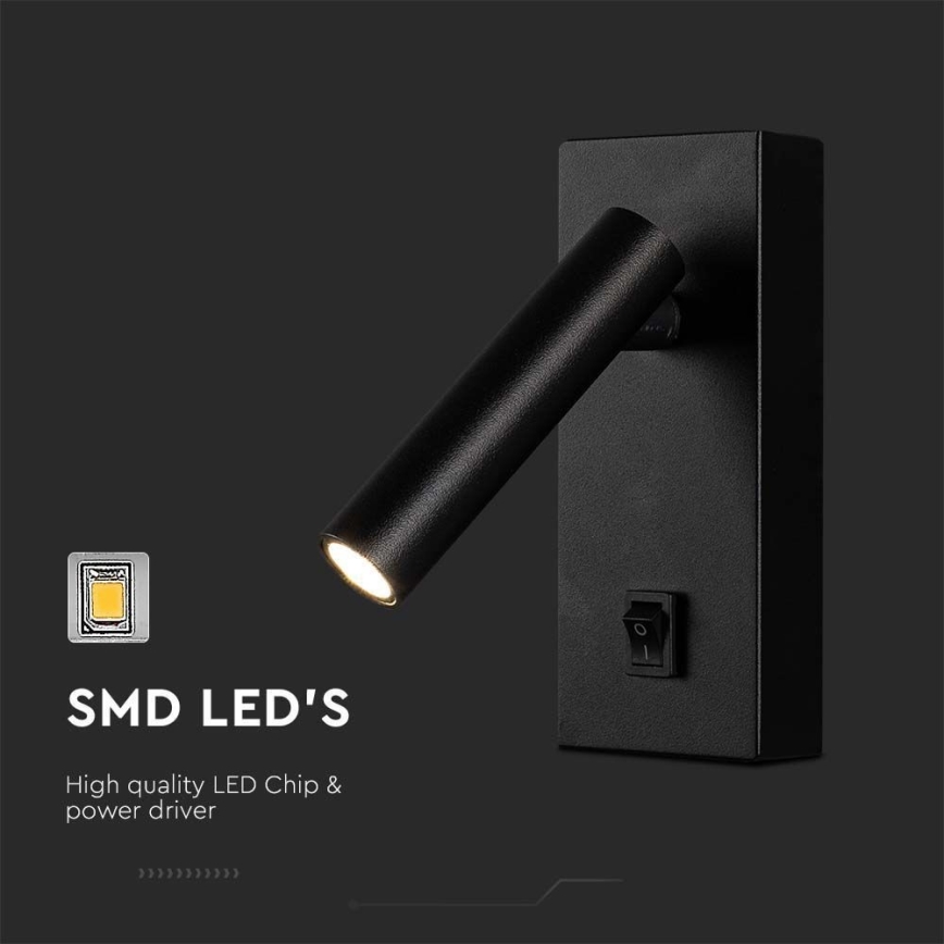 LED Wall spotlight LED/2W/230V 4000K black