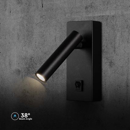 LED Wall spotlight LED/2W/230V 4000K black