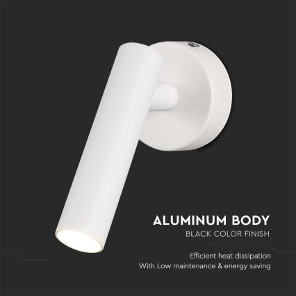 LED Wall spotlight LED/2W/230V 4000K white