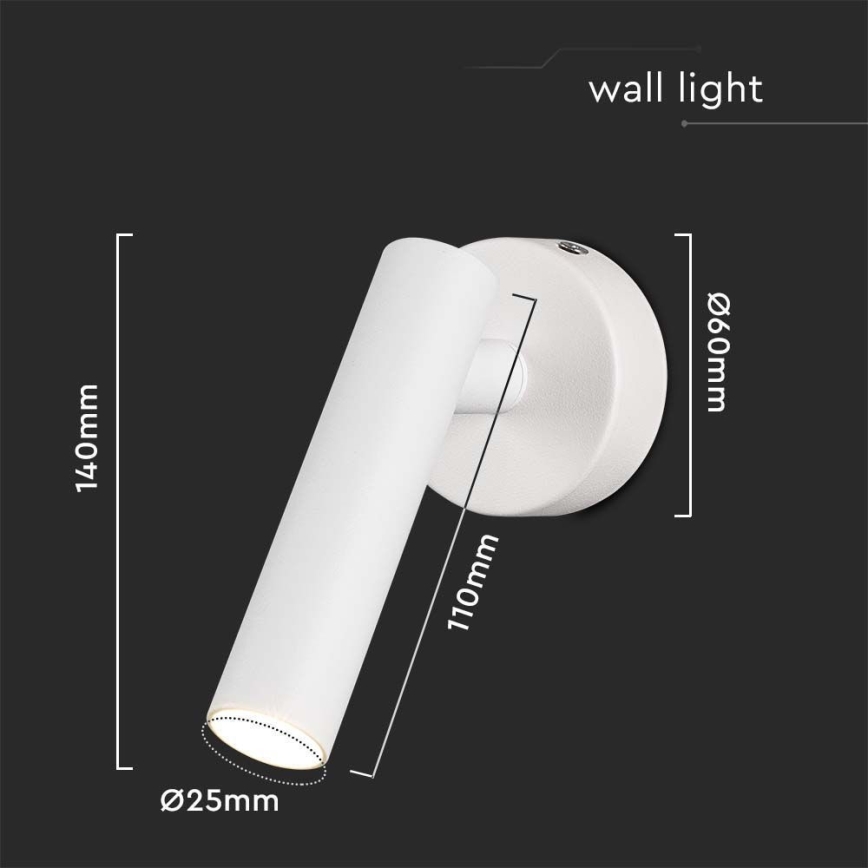 LED Wall spotlight LED/2W/230V 4000K white