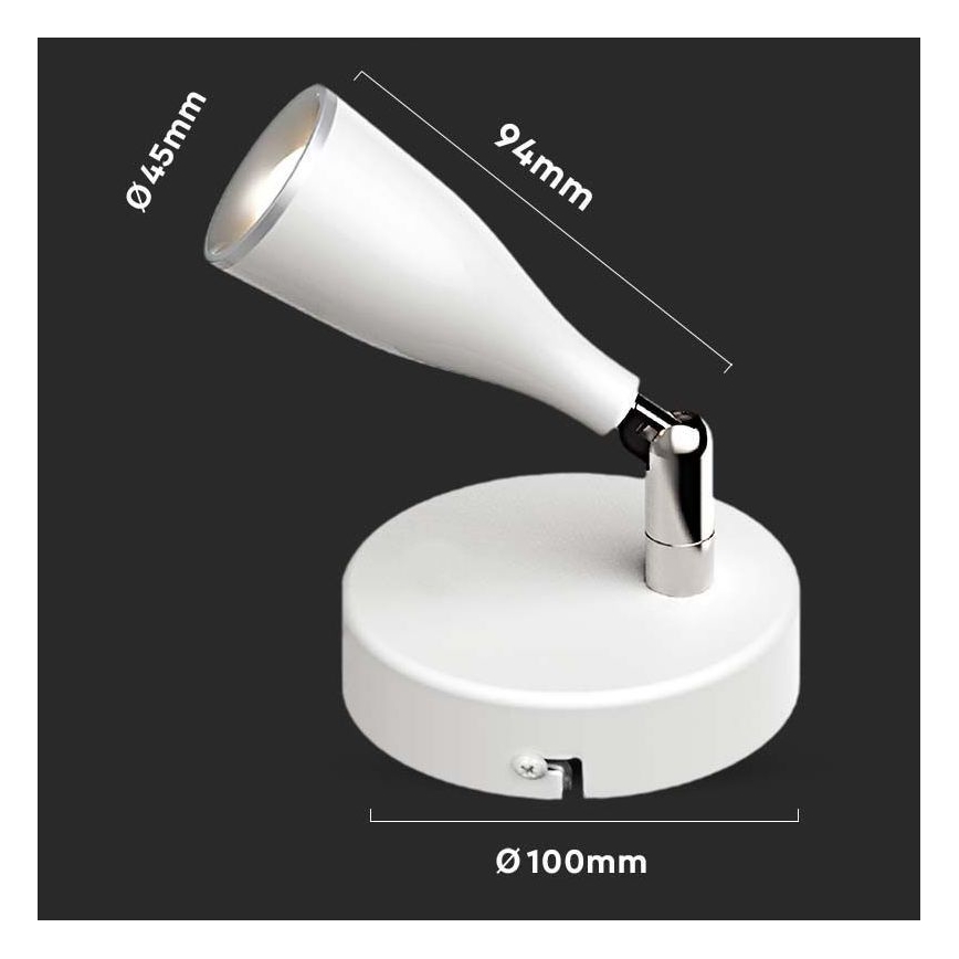 LED Wall spotlight LED/4,5W/230V 4000K white