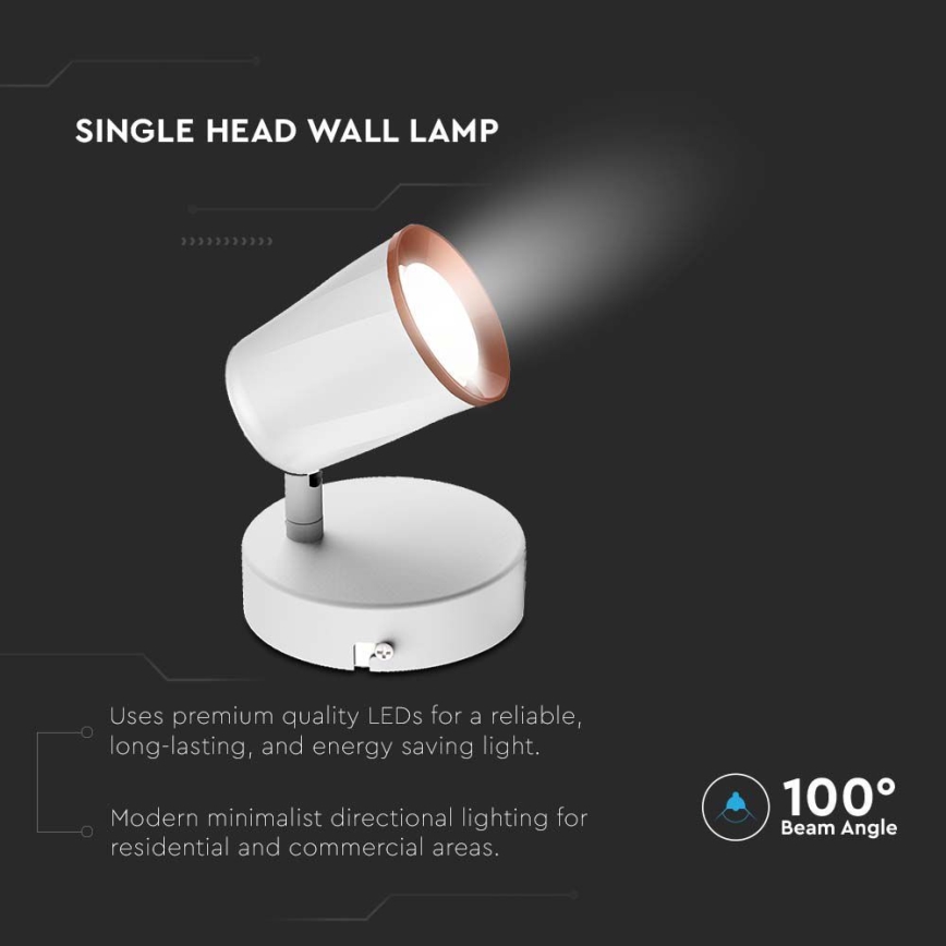 LED Wall spotlight LED/5W/230V 3000K white