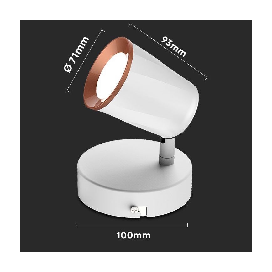 LED Wall spotlight LED/5W/230V 3000K white
