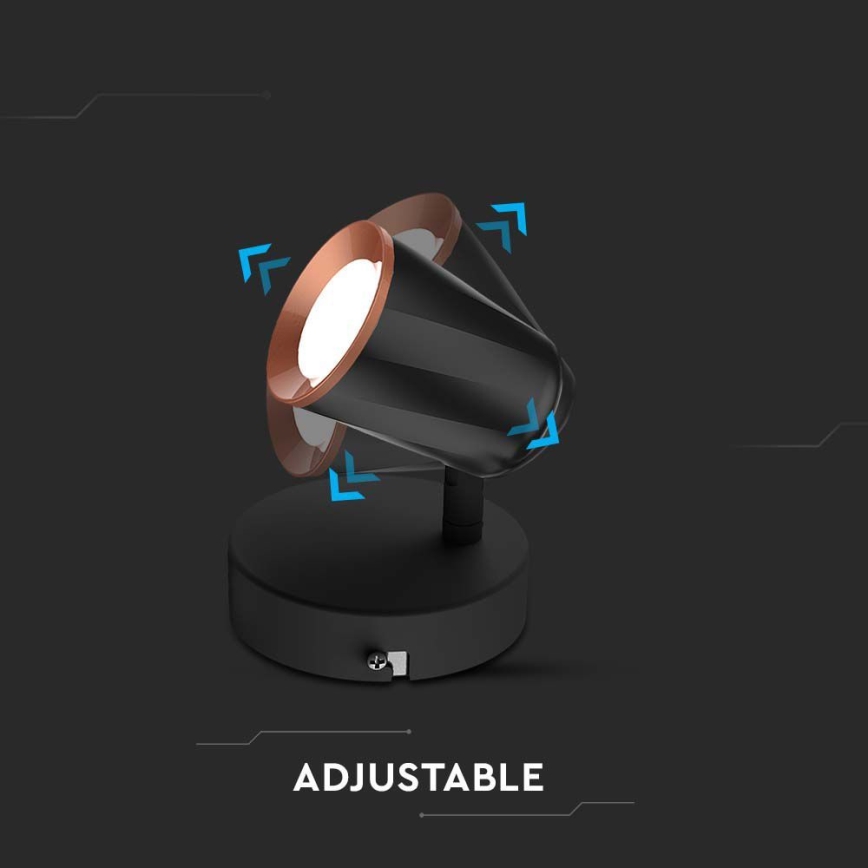 LED Wall spotlight LED/5W/230V 4000K black