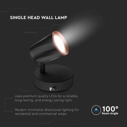 LED Wall spotlight LED/5W/230V 4000K black