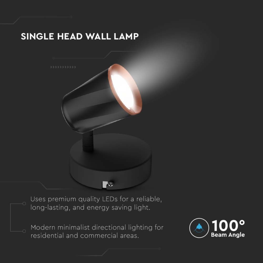LED Wall spotlight LED/5W/230V 4000K black