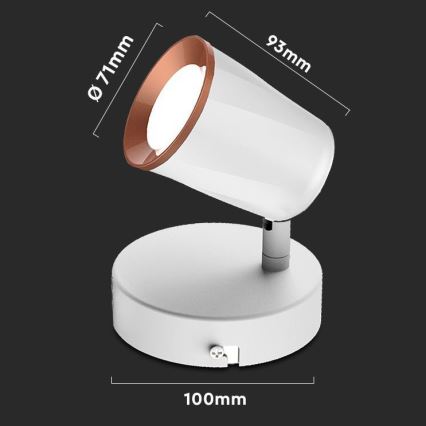 LED Wall spotlight LED/5W/230V 4000K white