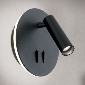 LED Wall spotlight LENNY LED/6W/230V + LED/3W black