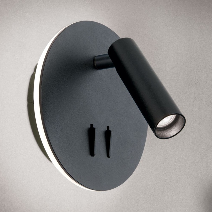 LED Wall spotlight LENNY LED/6W/230V + LED/3W black