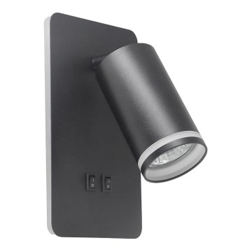 LED Wall spotlight PARIS 1xGU10/10W/230V + LED/6W/230V black