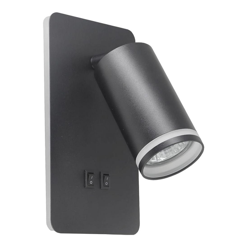 LED Wall spotlight PARIS 1xGU10/10W/230V + LED/6W/230V black