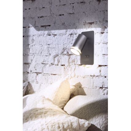 LED Wall spotlight PARIS 1xGU10/10W/230V + LED/6W/230V black