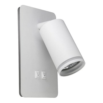 LED Wall spotlight PARIS 1xGU10/10W/230V + LED/6W/230V white