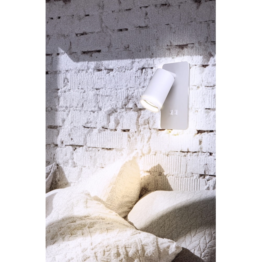 LED Wall spotlight PARIS 1xGU10/10W/230V + LED/6W/230V white