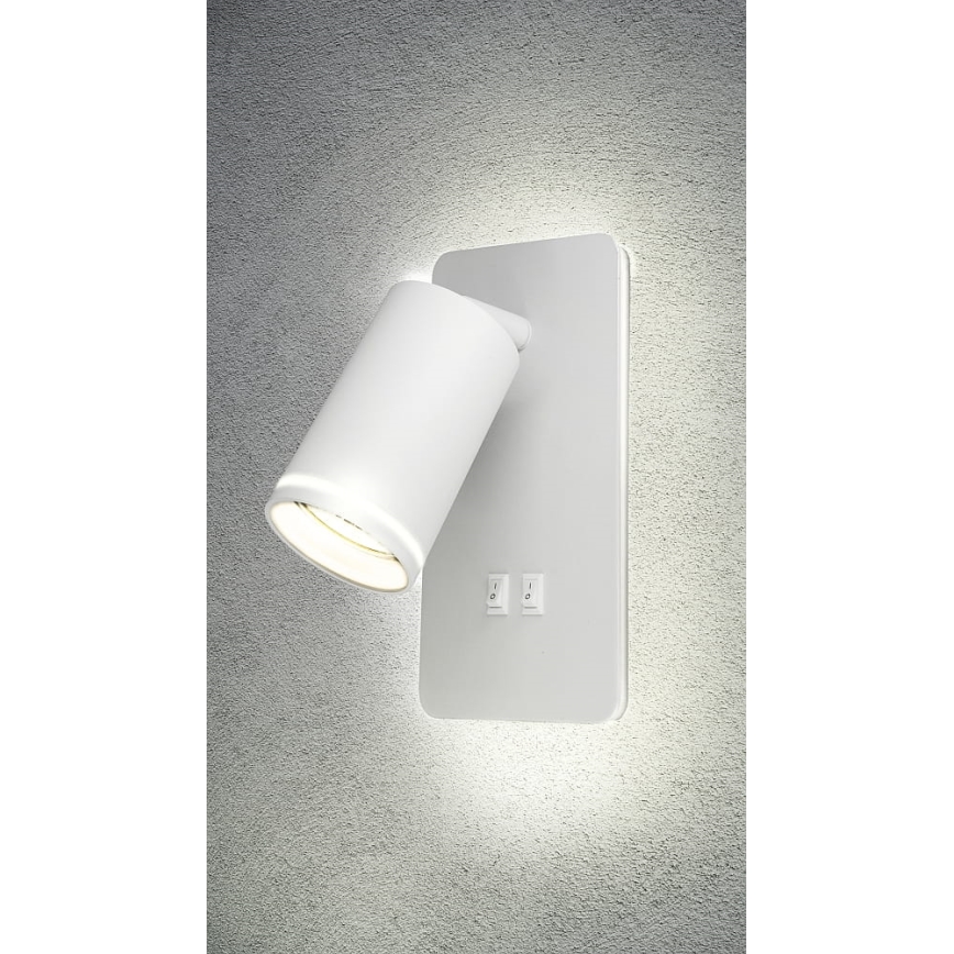 LED Wall spotlight PARIS 1xGU10/10W/230V + LED/6W/230V white