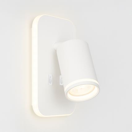 LED Wall Spotlight PIPE 1x GU10 (10W/230V) + 6W LED, white