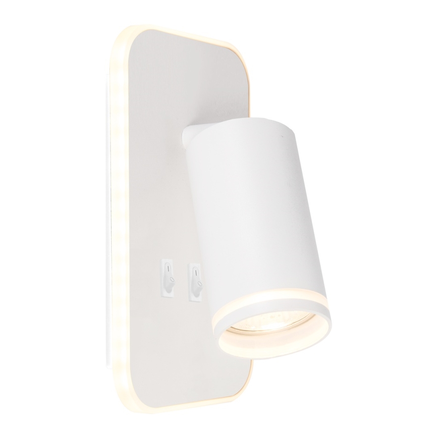 LED Wall Spotlight PIPE 1x GU10 (10W/230V) + 6W LED, white