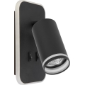 LED Wall Spotlight PIPE 1xGU10/10W/230V + LED/6W Black