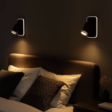 LED Wall Spotlight PIPE 1xGU10/10W/230V + LED/6W Black