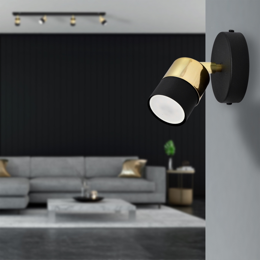 LED Wall spotlight TUBSSON 1xGU10/4,8W/230V black/gold