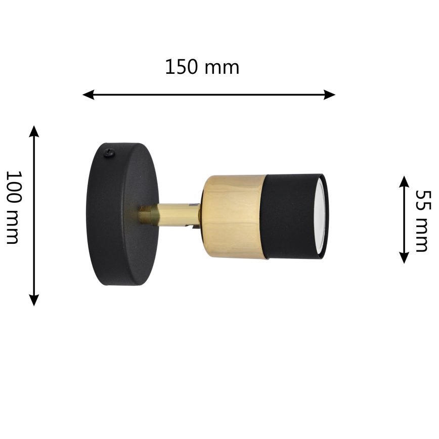 LED Wall spotlight TUBSSON 1xGU10/4,8W/230V black/gold